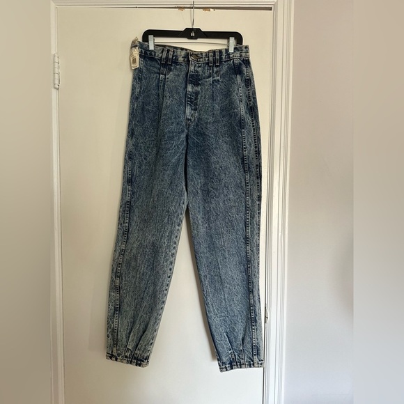 NWT VTG 80s Mom Jeans Chic Sz:15 Tall JR Acid Wash Denim High Waisted Pleated. - Picture 1 of 12